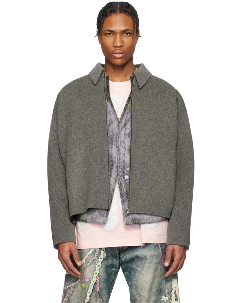 Acne Studios Gray Wool Zipper Jacket 990