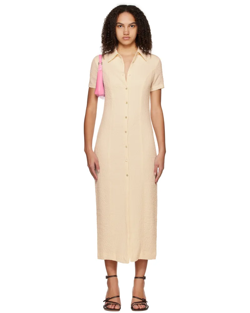 THIRD FORM Off-White Button Midi Dress Cream