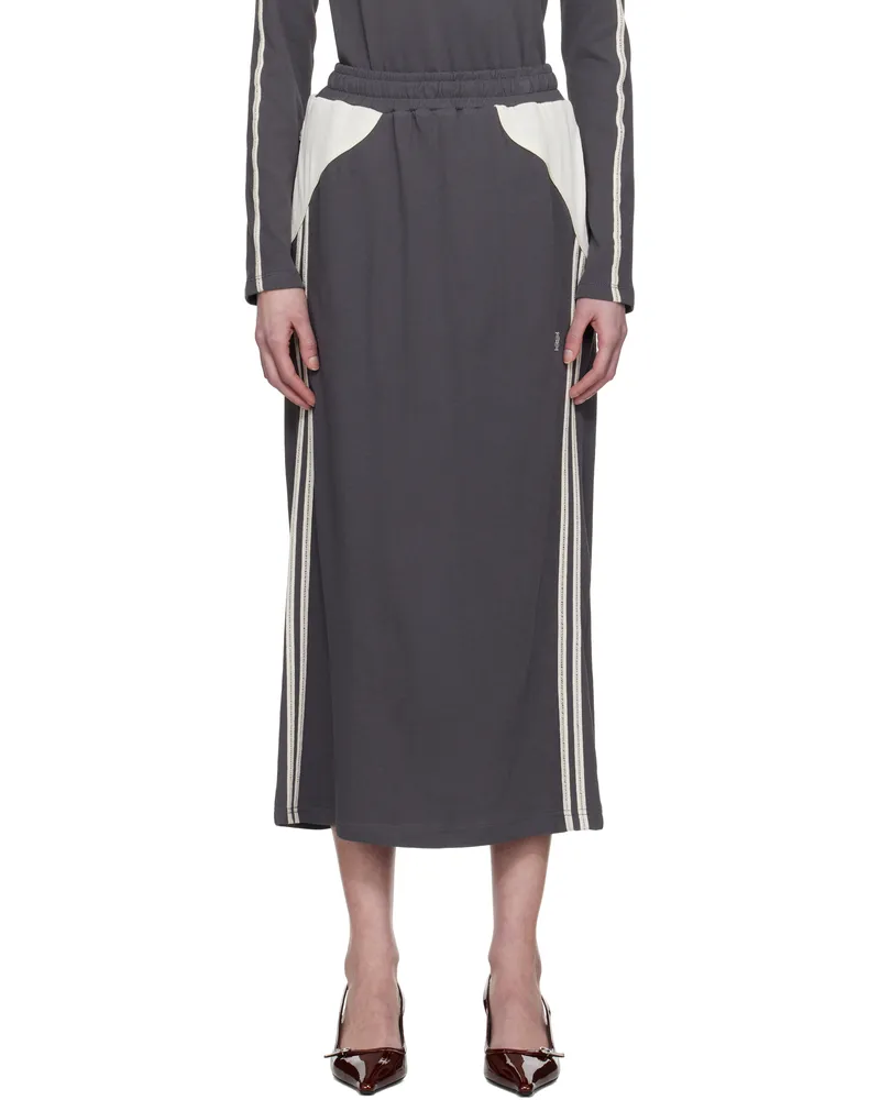 Kijun Gray Football Jersey Midi Skirt Charcoal