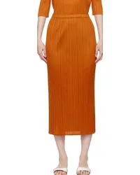 Issey Miyake Orange Monthly Colors April Midi Skirt Brown