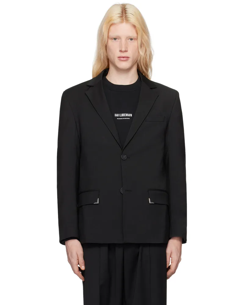 Han Kjøbenhavn Black Notched Lapel Blazer Black