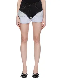 pushBUTTON Black Layered Denim Shorts Black