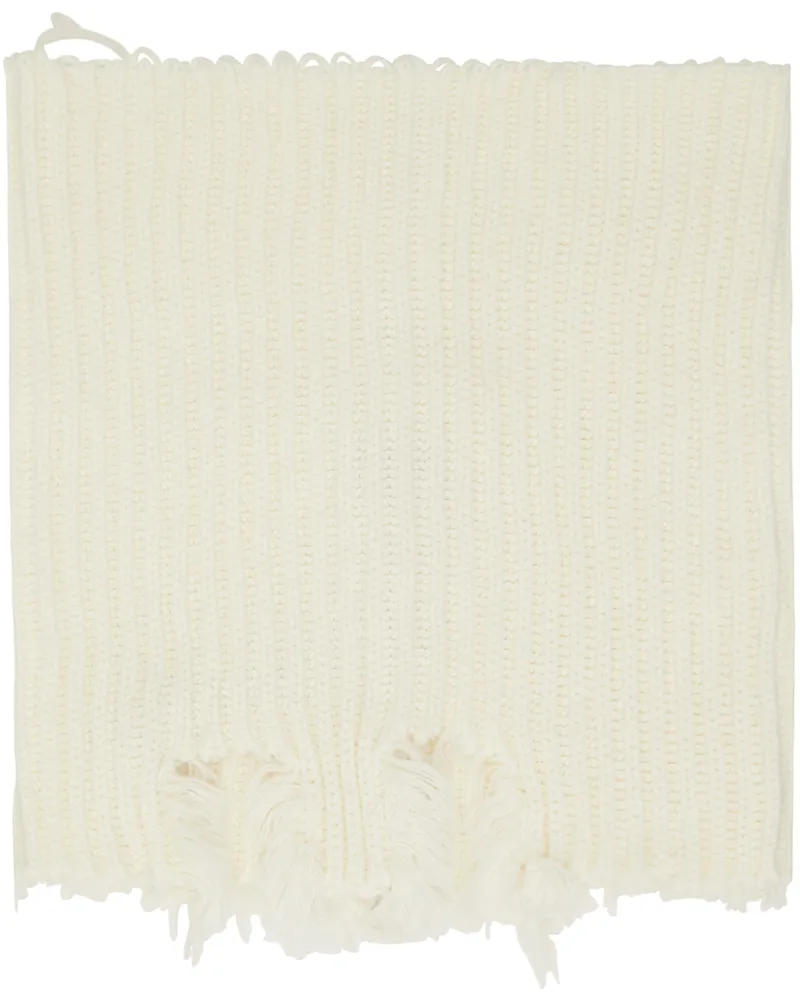 Maison Margiela Off-White Ribbed Scarf 102