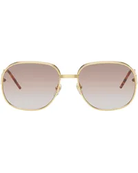 Casablanca Paris Gold Square Metal Sunglasses Shell