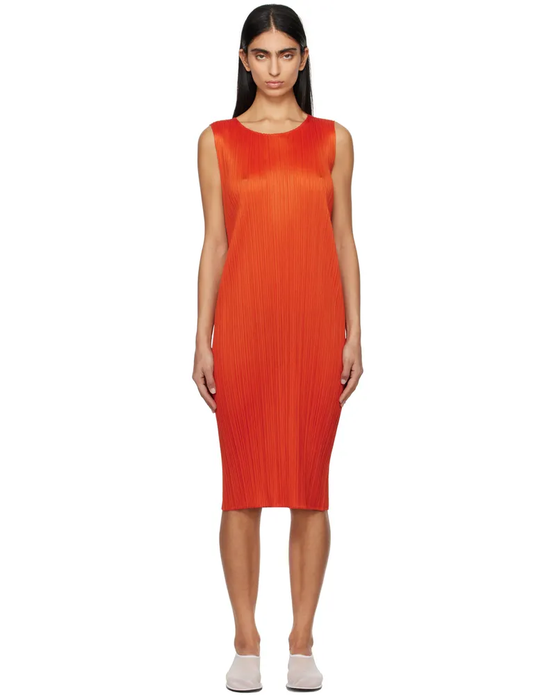Issey Miyake Orange Monthly Colors July Midi Dress 33