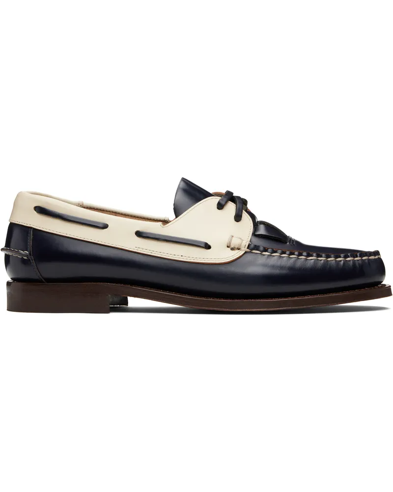 HEREU Navy & Off-White Saler Bicolor Loafers Dark