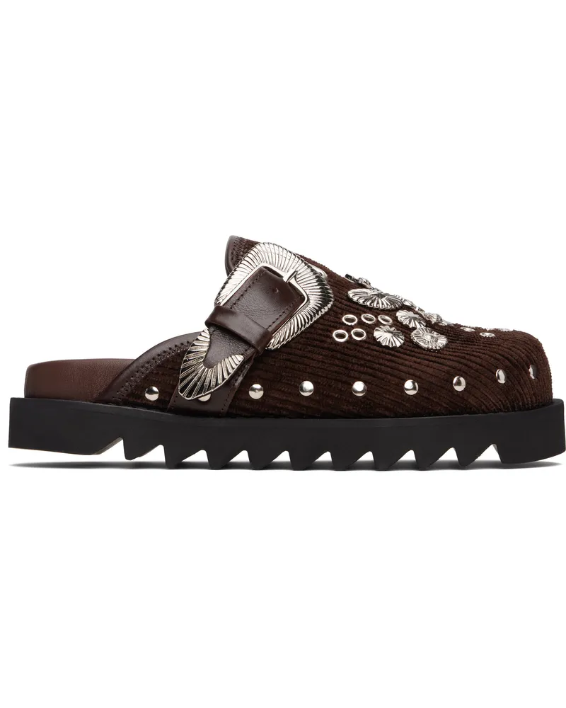Toga SSENSE Exclusive Brown Buckle Mule Loafers Camel