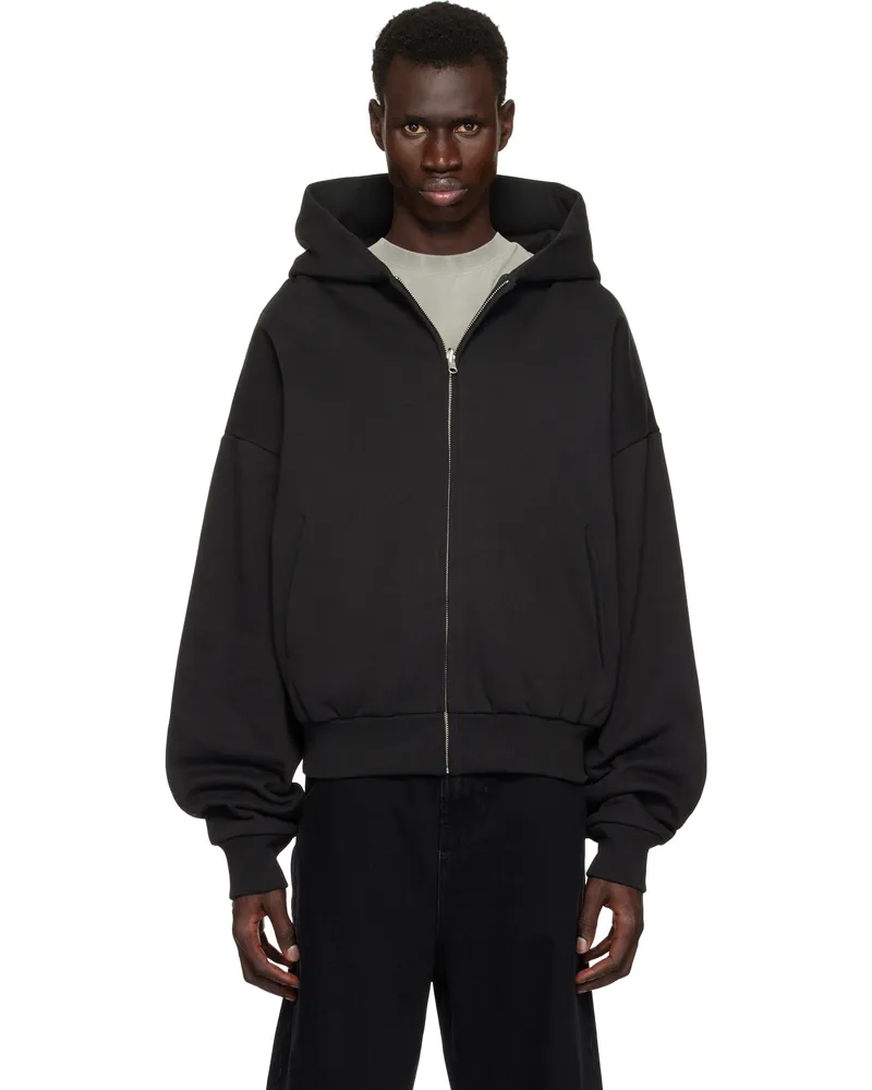 Entire Studios Black Thermal Hoodie Soot