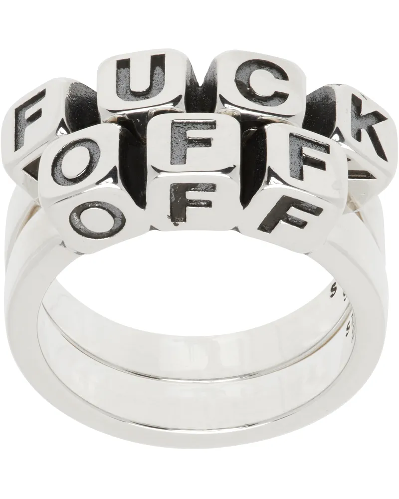 Stolen Girlfriends Club Silver No Apologies Stacker Ring Set Silver