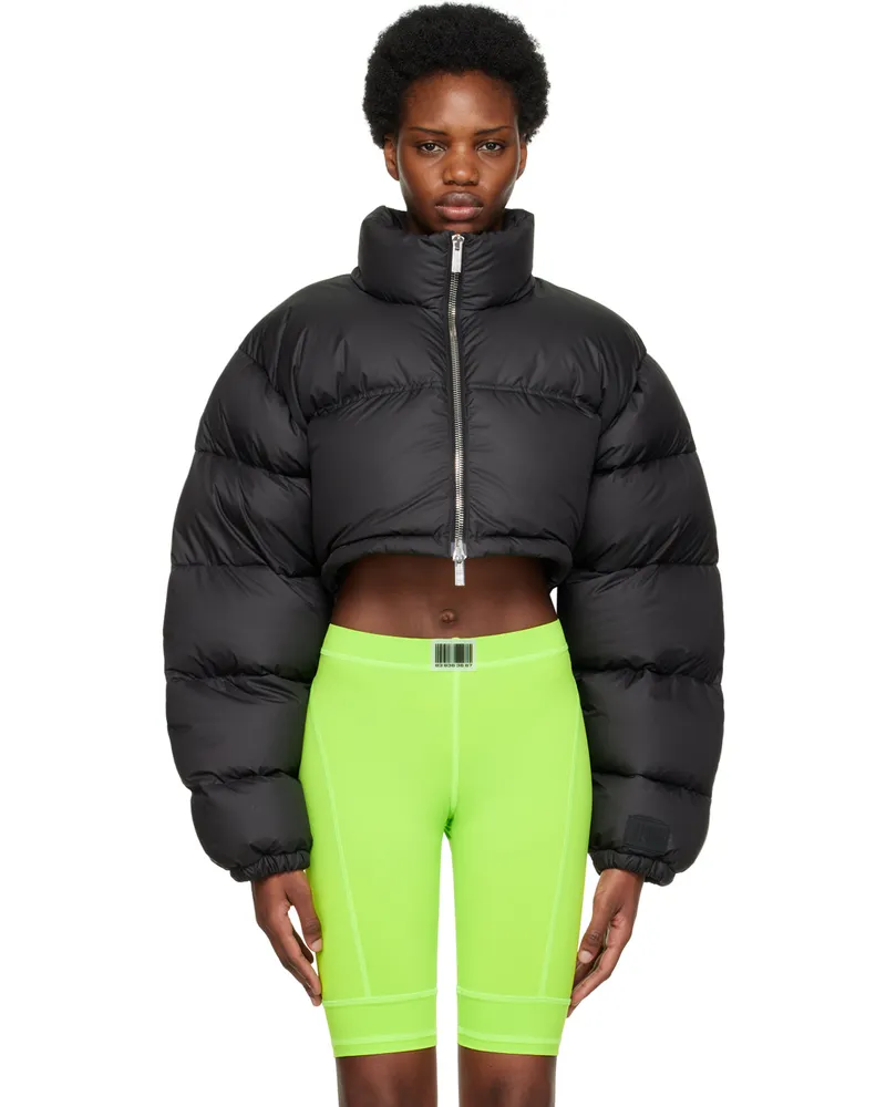 VTMNTS Black Cropped Down Jacket Black