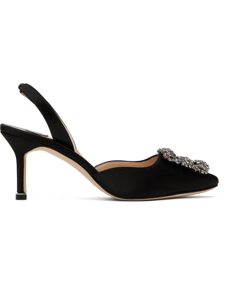 Manolo Blahnik Black Hangisli Slingback Heels 0015