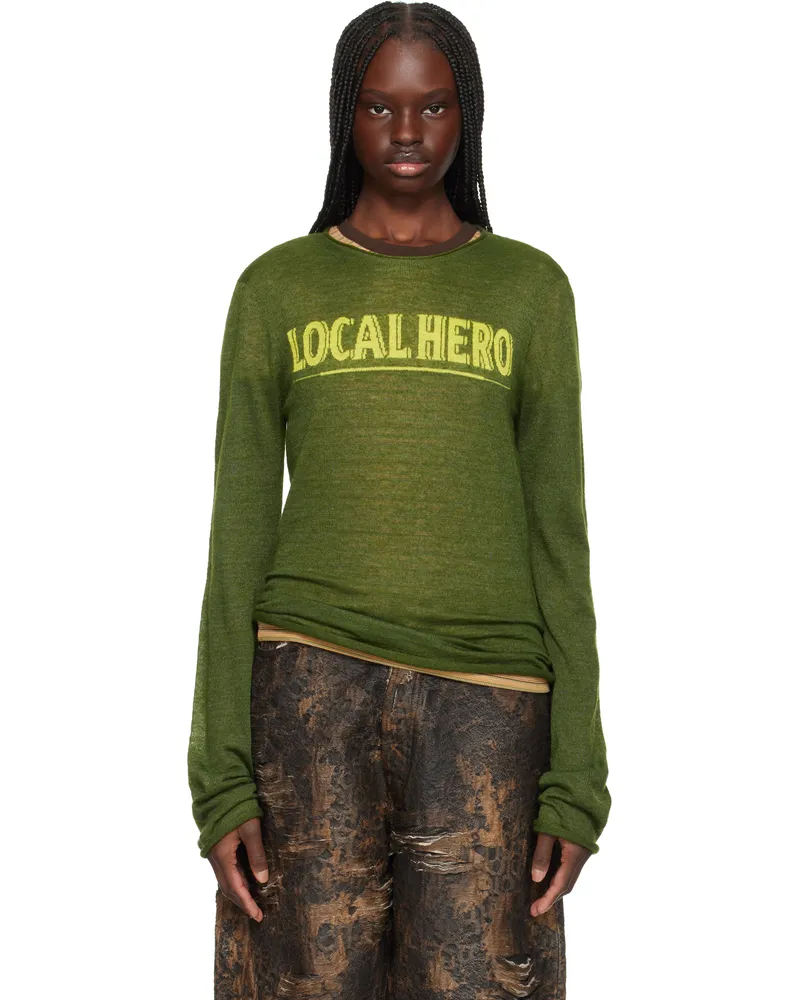 Martine Rose Green Fine Intarsia Sweater Grn