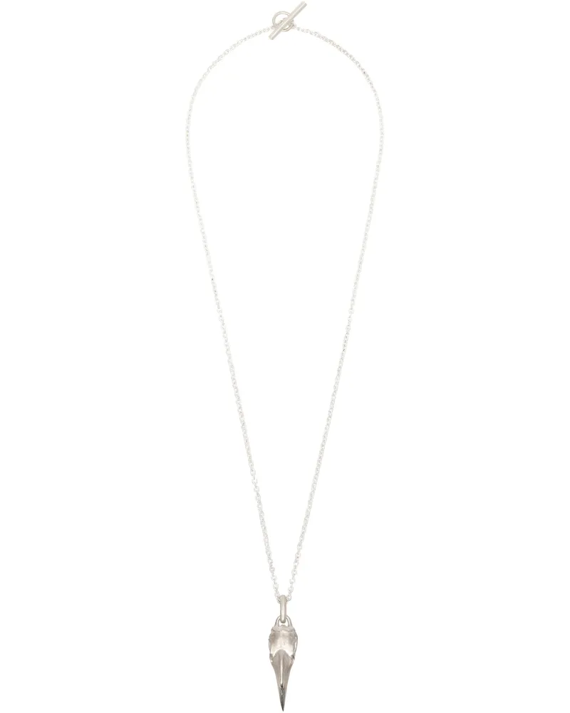 Parts Of Four Miniature Wrinkled Hornbill Skull Necklace Matte