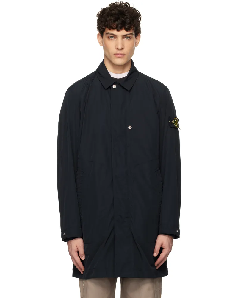 Stone Island Navy Micro Twill Coat V0020