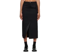 Black Rogat Midi Skirt