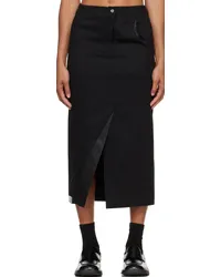 Adererror Black Rogat Midi Skirt Noir