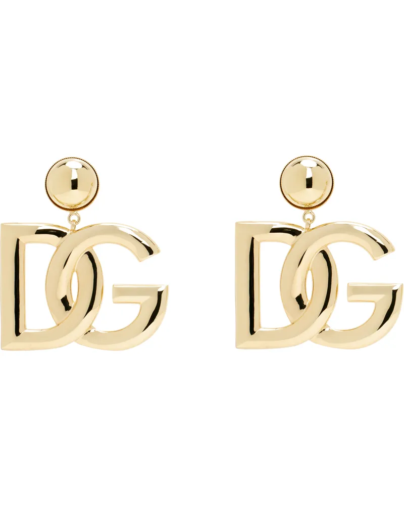 Dolce & Gabbana Gold 'DG' Logo Clip-On Earrings Zoo00
