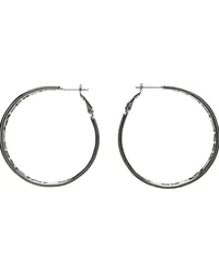 VETEMENTS Silver Small Logo Hoop Earrings Silver