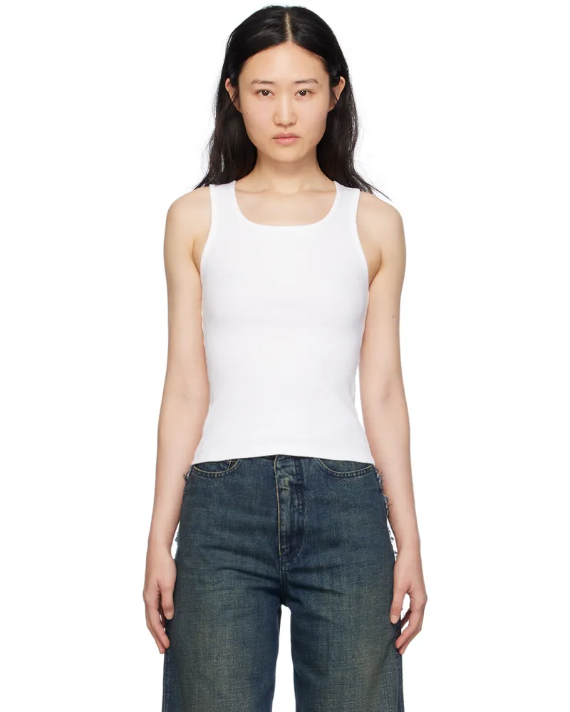 Maison Margiela White Scoop Neck Tank Top 100