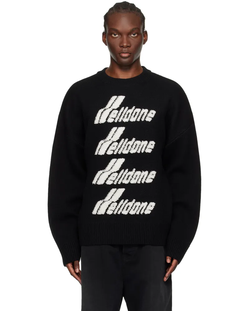 WE 11 DONE Black Jacquard Sweater Black