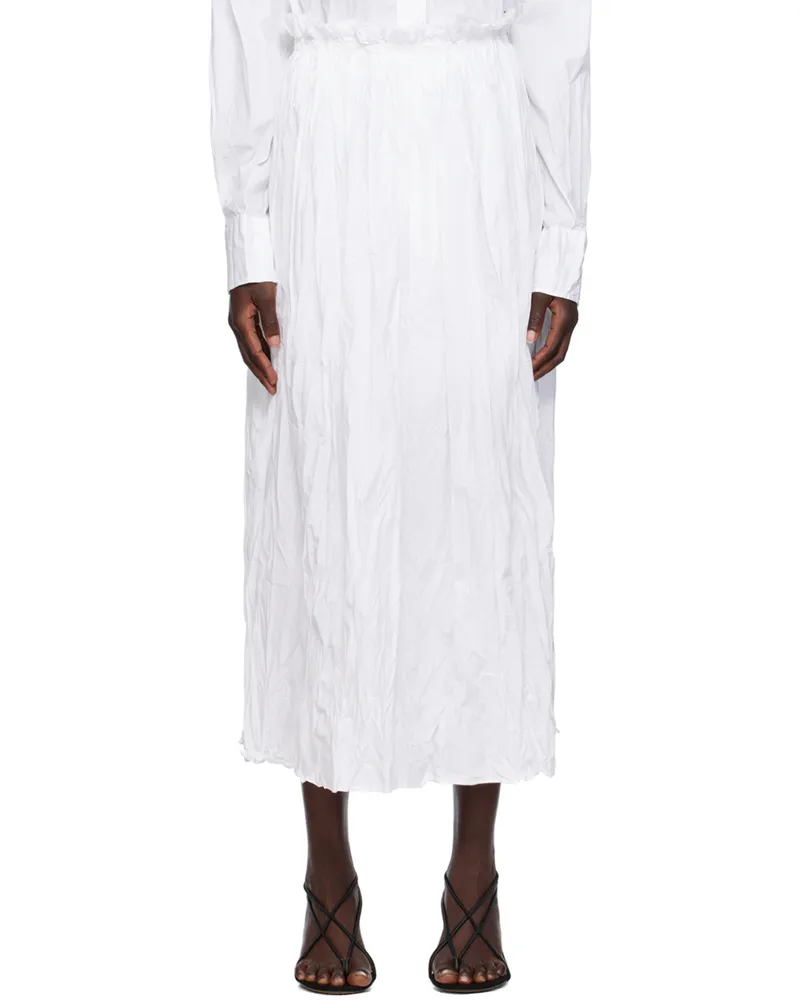 BITE Studios White Crease Midi Skirt True