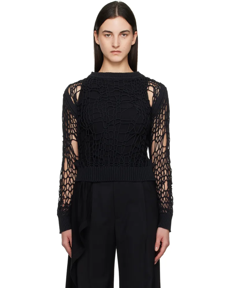 Maison Margiela Black Messy Filet Crewneck 900