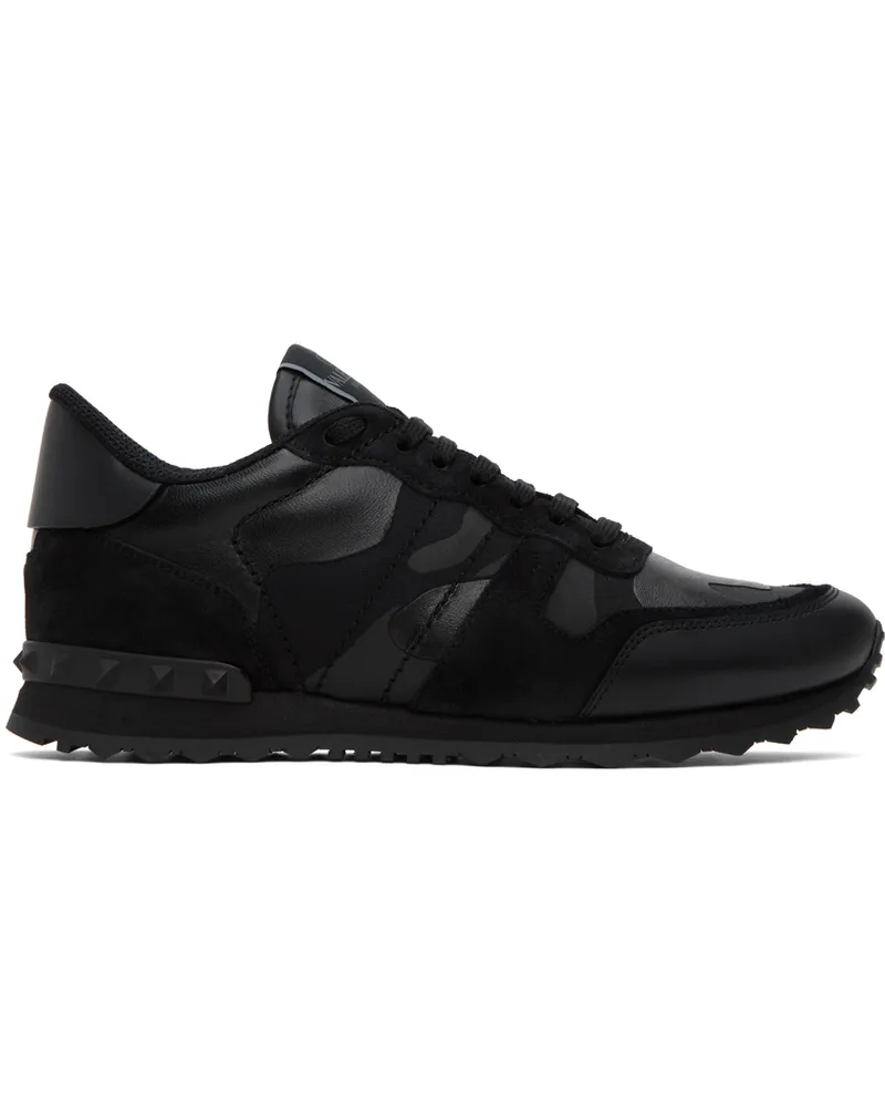 Valentino Garavani Black Rockrunner Sneakers 0no
