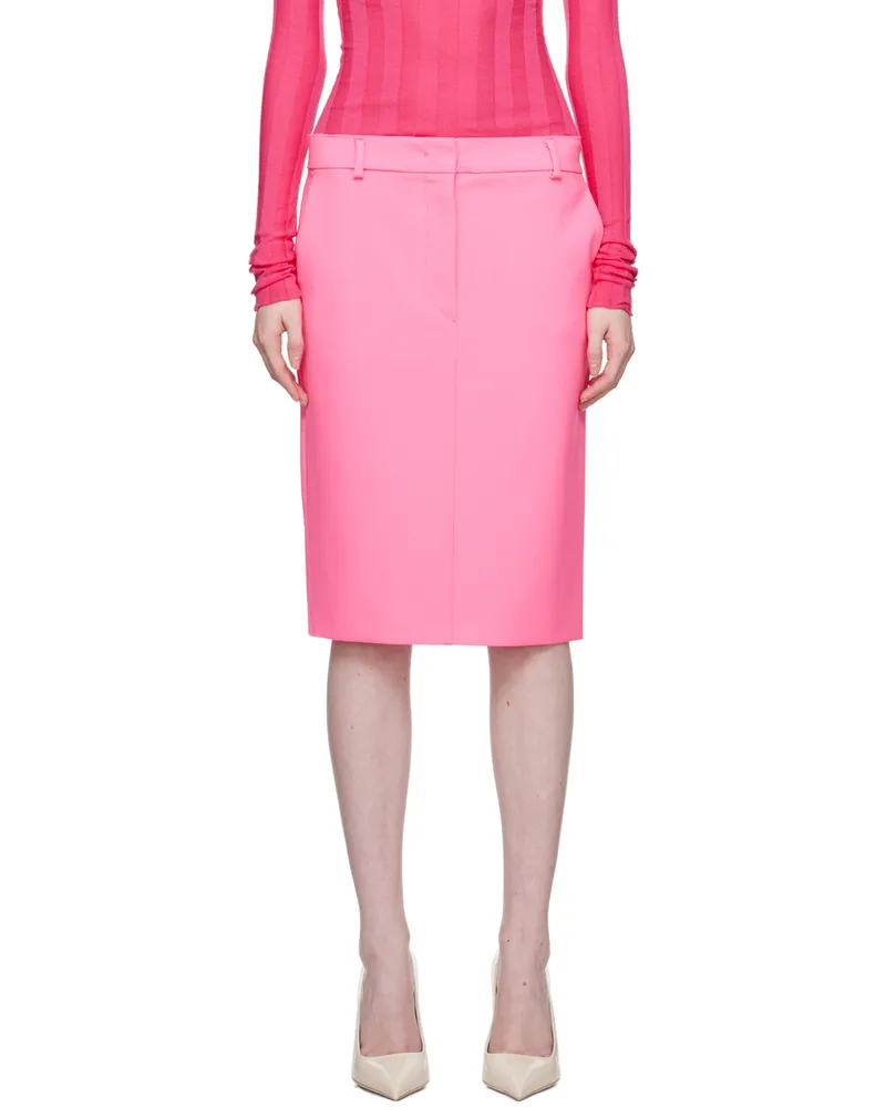 SPORTMAX Pink Lago Midi Skirt Fuschia