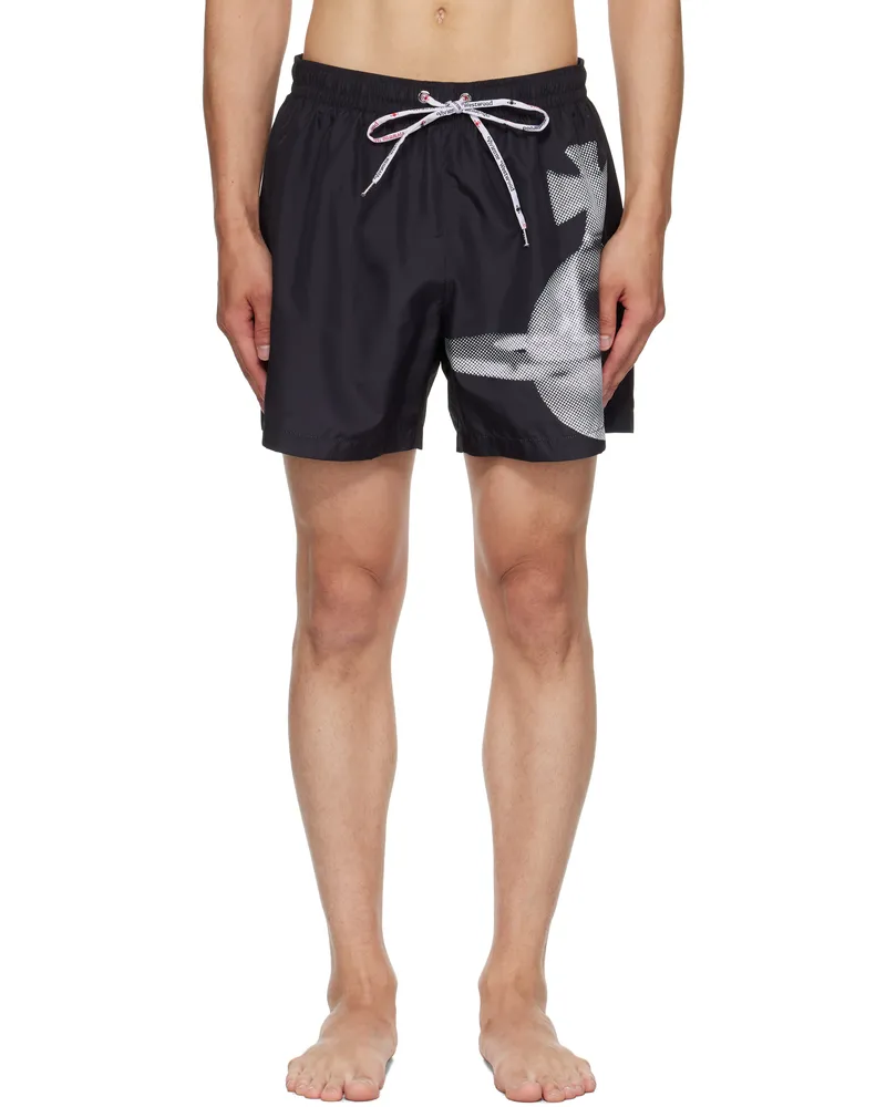 Vivienne Westwood Black Pixel Orb Surf Swim Shorts Ss25-n401