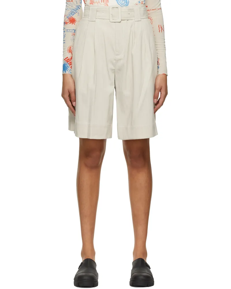 Ganni Beige Recycled Polyester Shorts 121