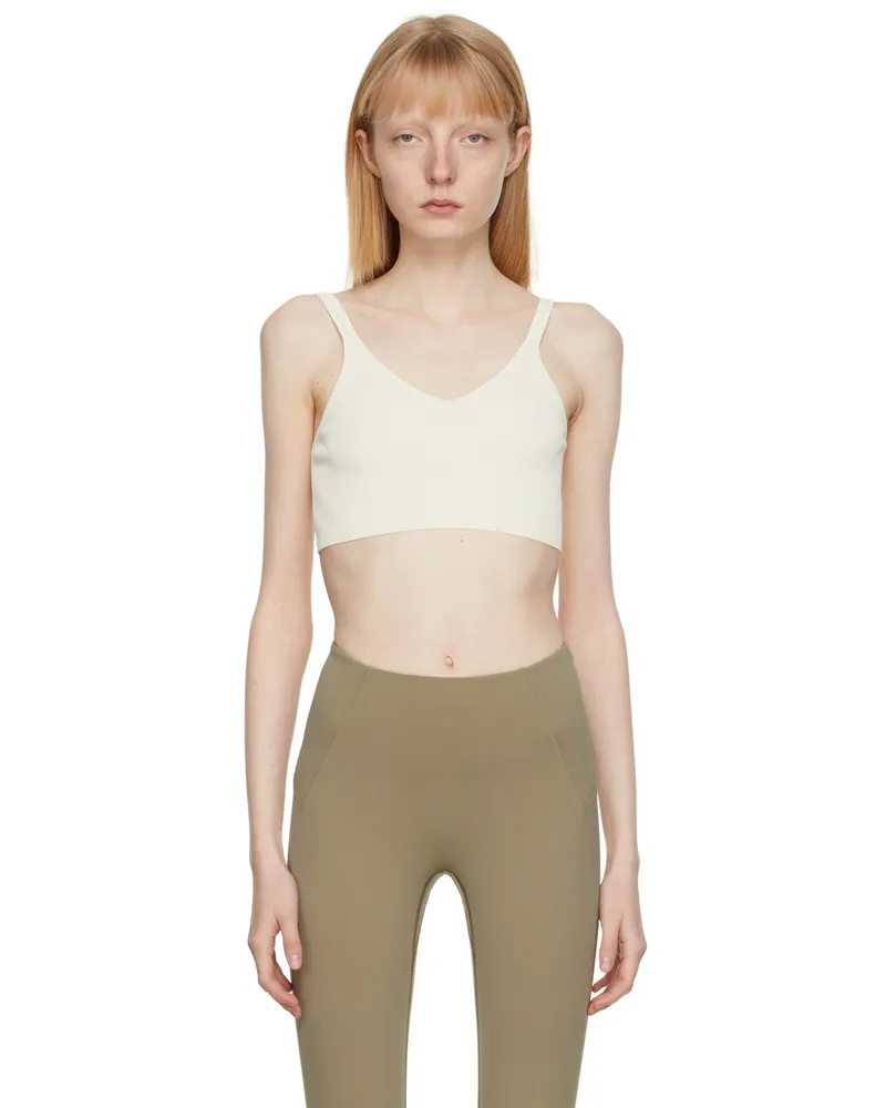 VAARA Off-White Technical Knit Crop Bra Ivory