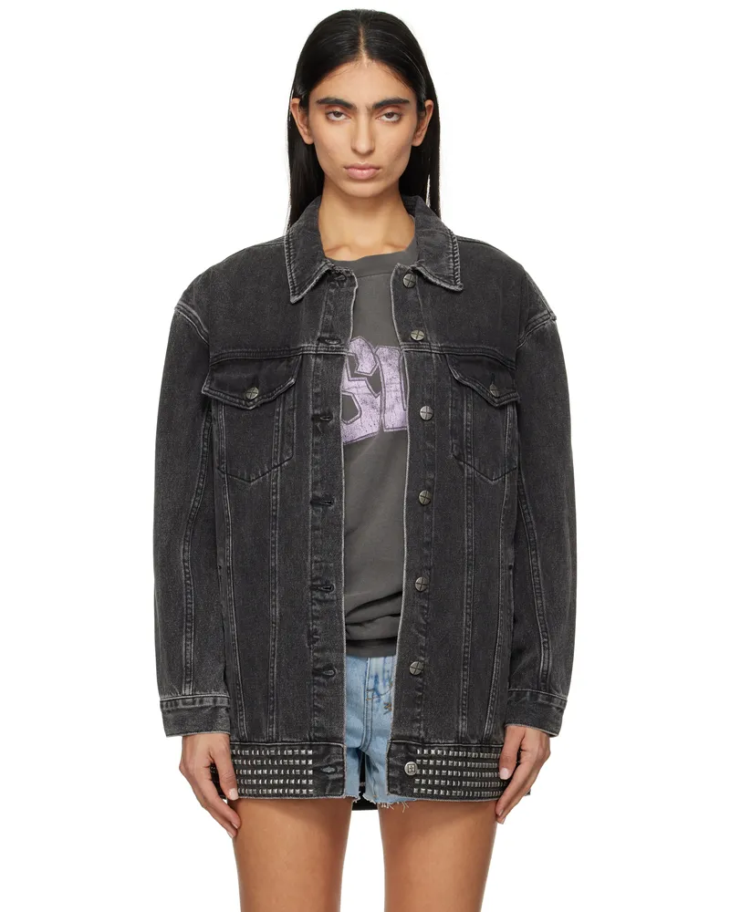 ksubi Black Altar Phoenix Trucker Denim Jacket Black