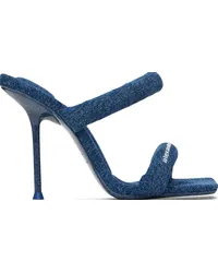 Alexander Wang Blue Julie 105mm Denim Tubular Heeled Sandals Deep