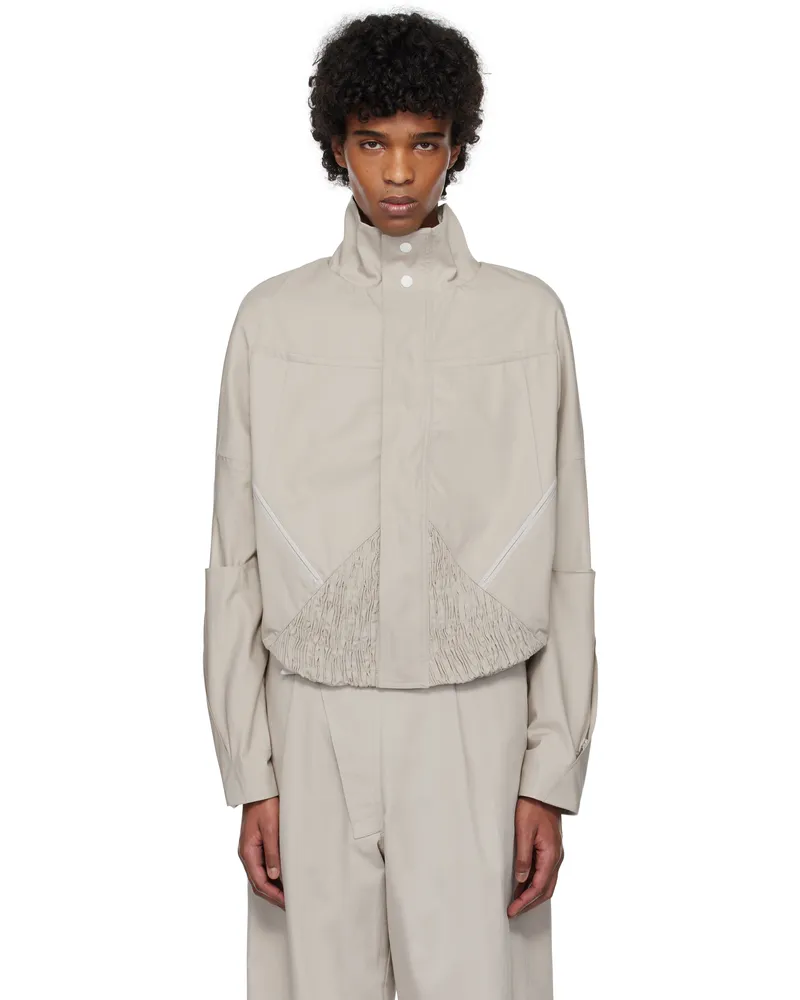 KIKO KOSTADINOV Off-White Zafar Cropped Jacket Seedpearl