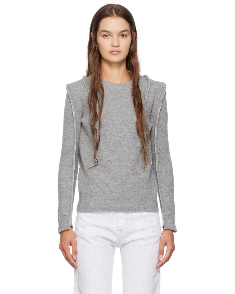 R13 Gray Flat Sleeve Sweater Heather