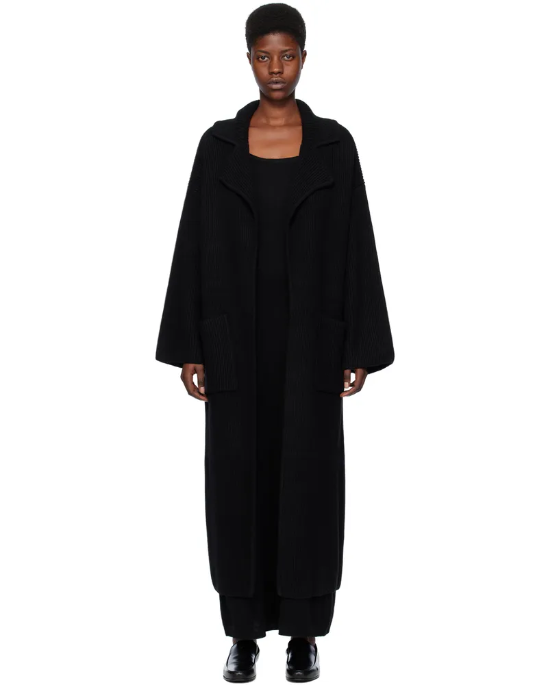 Totême Black Rib Coat 001