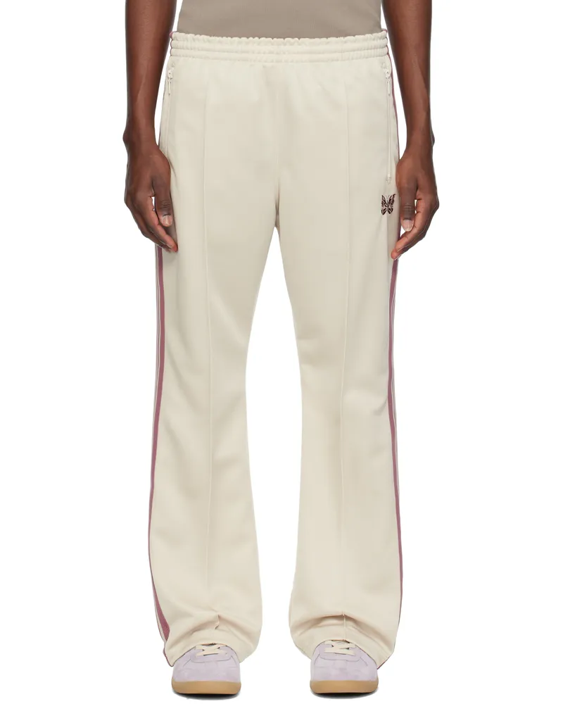 NEEDLES Off-White Boot-Cut Track Pants A-ivory