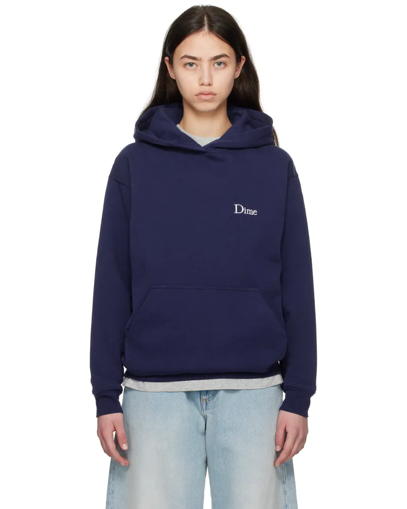 Dime Navy Classic Small Logo Hoodie Navy