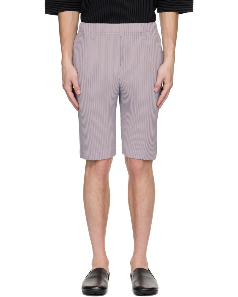 Issey Miyake Purple Tailored Pleats 2 Shorts 18-charcoal