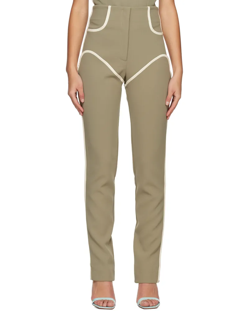 Paris Georgia Khaki Cowboy Trousers Khaki