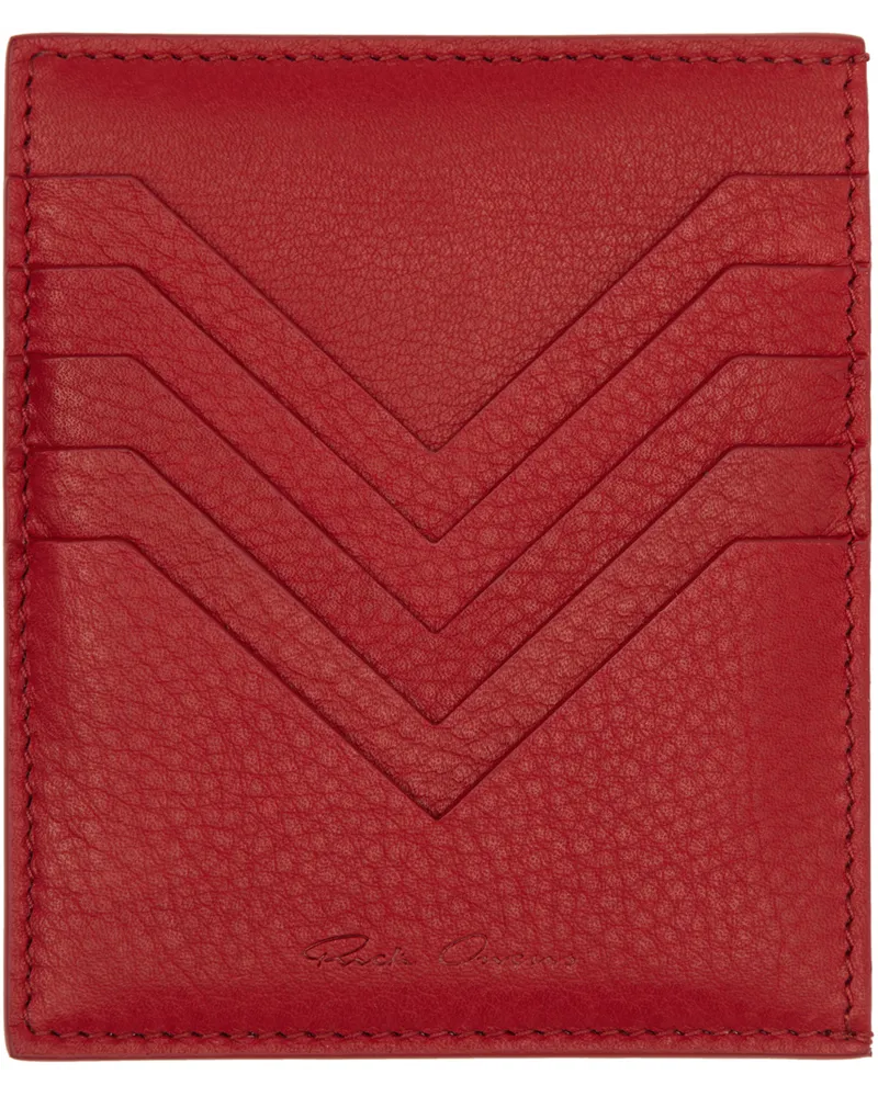 Rick Owens Red Square Card Holder Cardinal