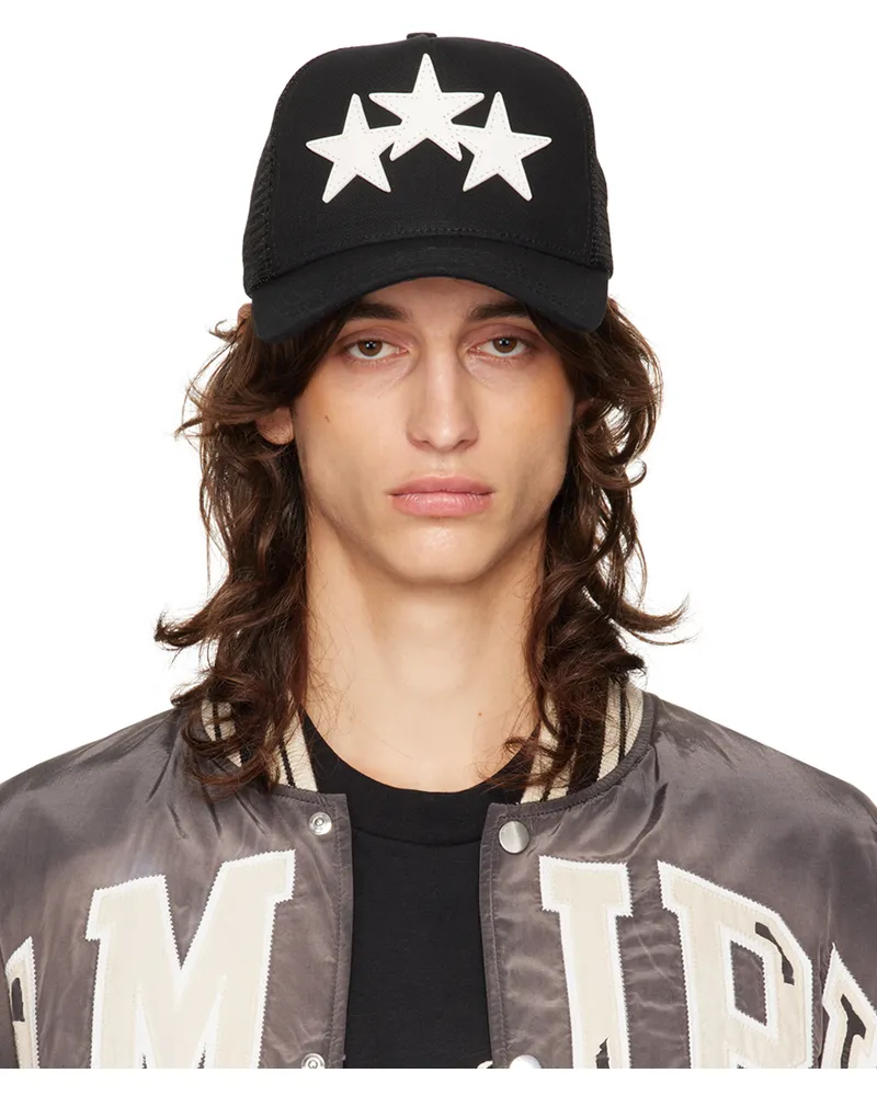 Amiri Black 3 Star Trucker Cap Black