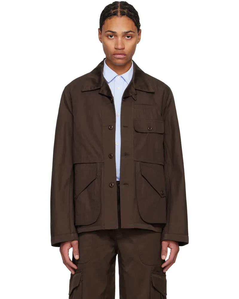 Kenzo Brown Kenzo Paris Workwear Reversible Jacket Dark