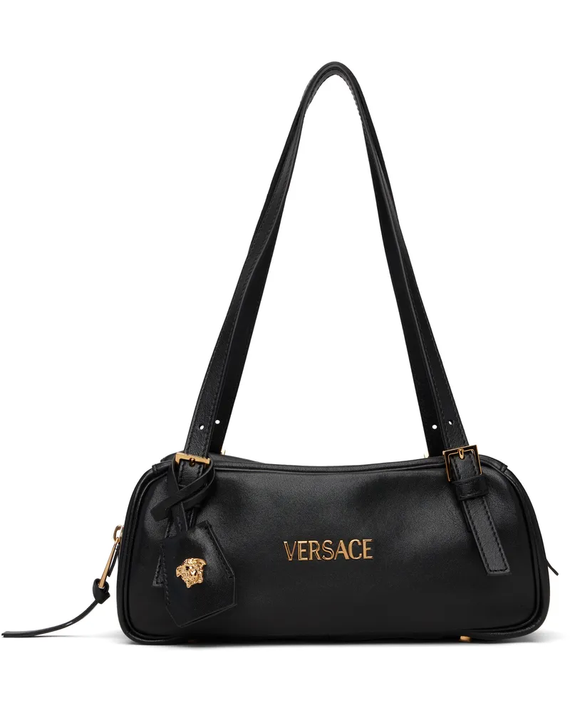 Versace Black 'Versace' Tag Bowling Shoulder Bag 1b00v-black-versace
