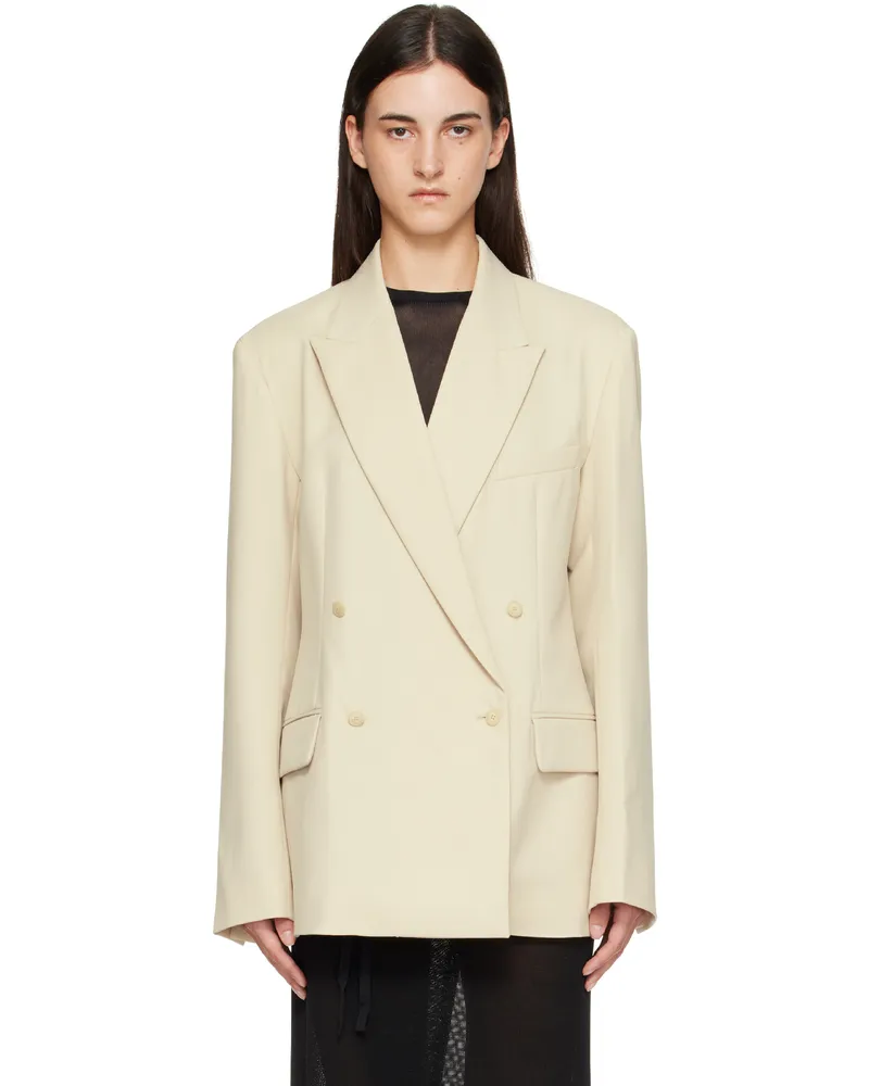 FRANKIE Shop Beige Newark Double Breasted Blazer 109