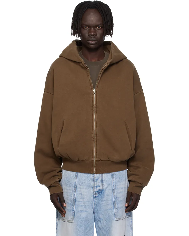 Entire Studios Brown Thermal Hoodie Brunette