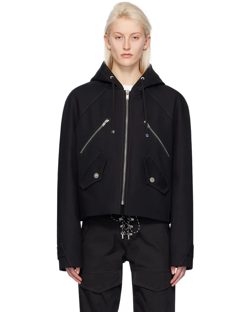 Dion Lee Black Zip-Up Jacket Black