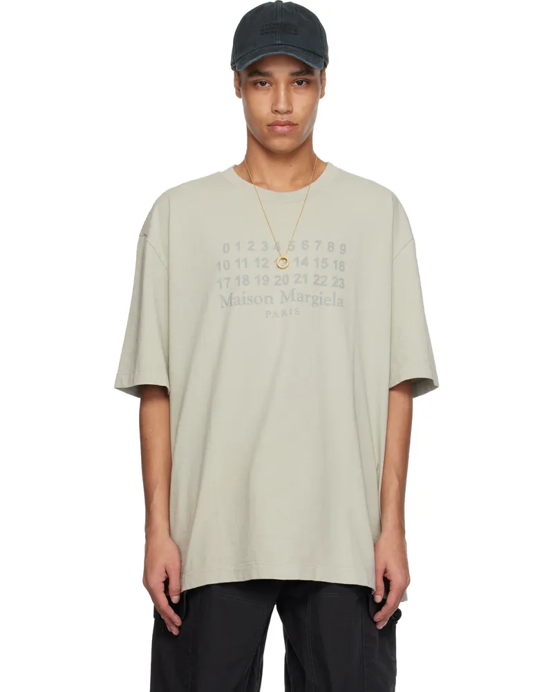 Maison Margiela Gray Numeric Logo T-shirt 801