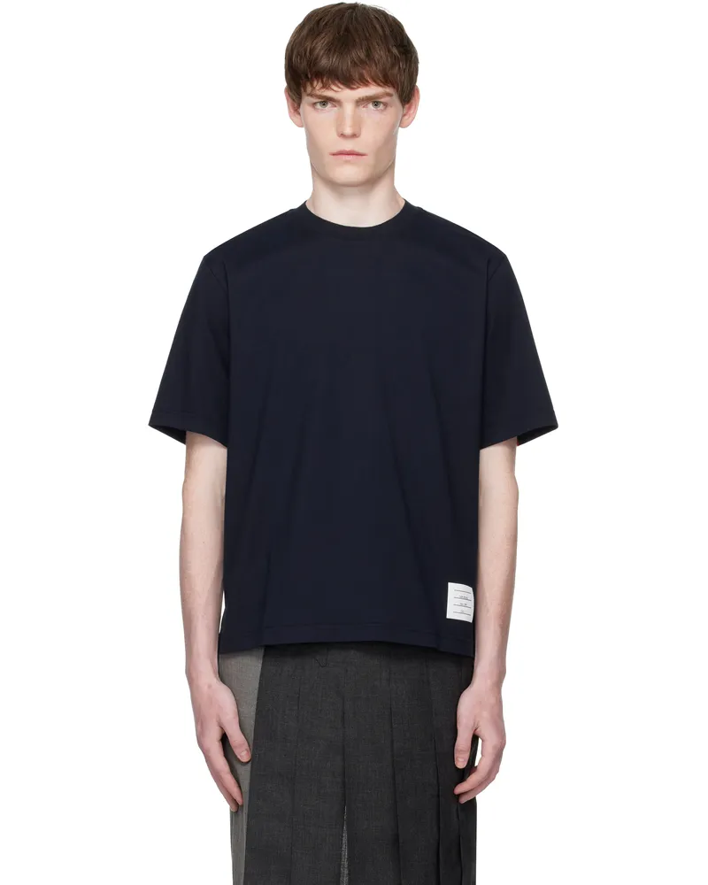 Thom Browne Navy Oversized Short Sleeve Medium Weight T-shirt 415navy