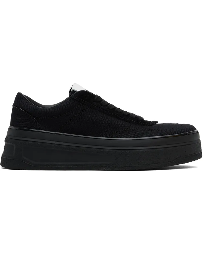 Jil Sander Black Canvas Low Sneakers 002